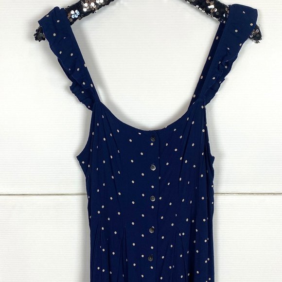 Madewell Ruffle Strap Button Front Dress Polka Dot Sz 8 - Picture 4 of 7